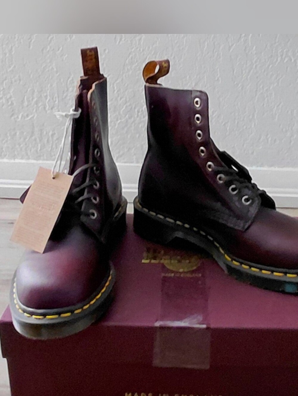 Dr. Martens Boots in Burgundy 1460 Pascal